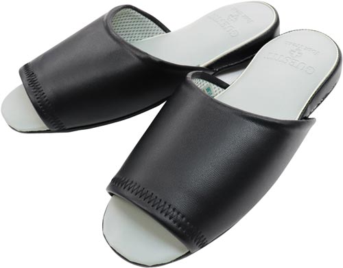 ビニールスリッパ前開きブラックＭ画像