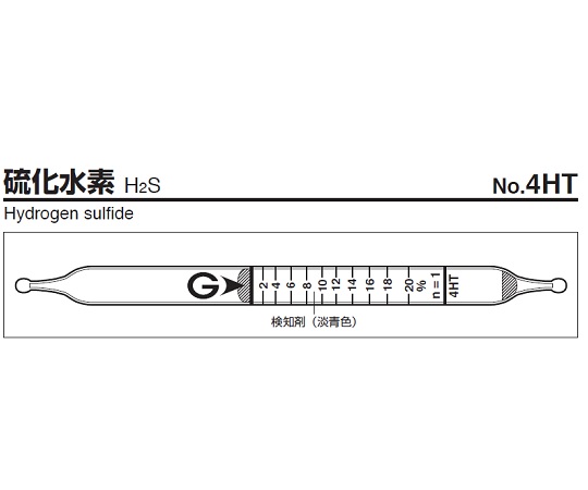 ガス検知管　硫化水素画像