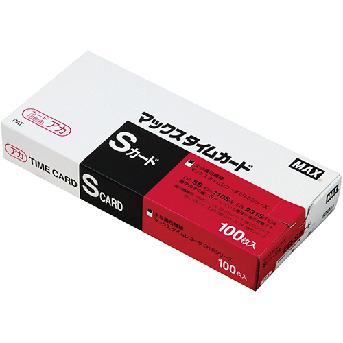 タイムレコーダ用カード ER-Sカード レッド 1パック(100枚)