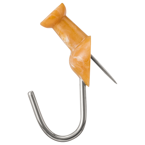 ﾀﾞﾙﾏﾎﾞｰﾄﾞﾌｯｸﾋﾟﾝ 耐荷重約2kg ﾏｰﾌﾞﾙﾌﾞﾗｳﾝ 1ﾊﾟｯｸ(3個)画像