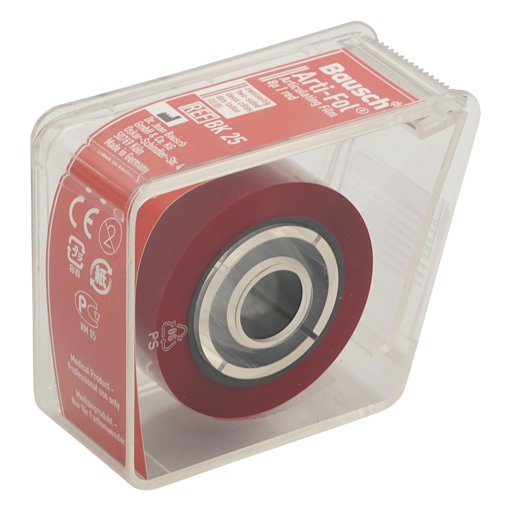 8μ咬合紙アルティ・フォル　ロールケース・両面　赤