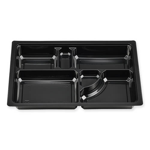 エフピコチューパ 仕出し弁当容器 紙ボックスMSD中仕切 90-60 C-5 黒 50枚画像