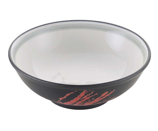 磁器 中華食器 黒釉筆流し 玉渕丼 7寸（φ215）画像
