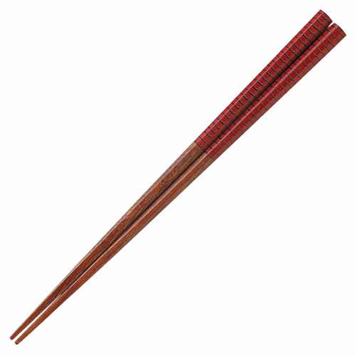 漆箸 八角ライン 23cm 赤画像