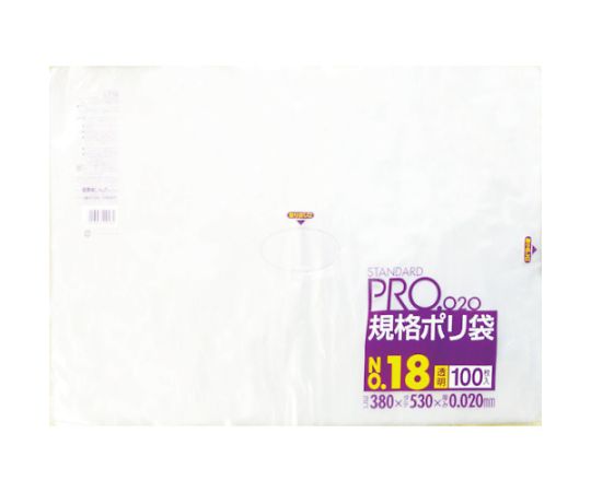 LT18スタンダードポリ袋18号（0.02）透明100枚画像