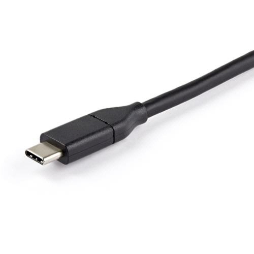 USB　TypeC-DisplayPort　1.4変換ケーブル　2m　ブラック　1本 ケーブルの端子部分がクローズアップされた状態