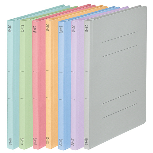 ﾌﾗｯﾄﾌｧｲﾙ(ｽﾀﾝﾀﾞｰﾄﾞ)A4ﾀﾃ150枚収容 背幅18mm 7色ｱｿｰﾄ 1ﾊﾟｯｸ(7冊:各色1冊)画像