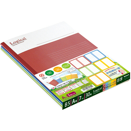 ｽｲﾝｸﾞ ﾛｼﾞｶﾙﾉｰﾄ ｾﾐB5 A罫 30枚 5色込 1ﾊﾟｯｸ(5冊)画像