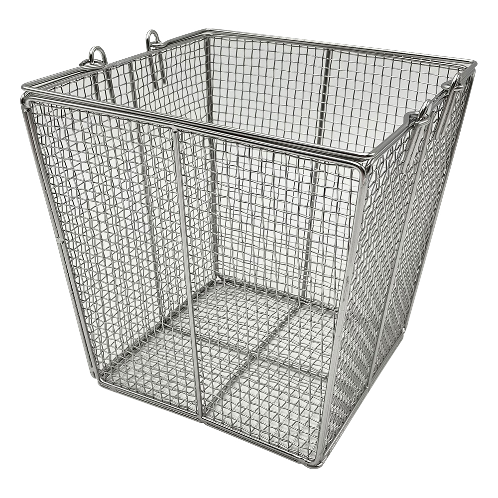 ステンレス角型洗浄カゴ（テーパ付き）　200角（160角）×200mm 中画像