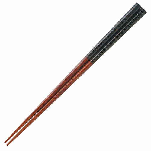 漆箸 八角ライン 23cm 黒画像