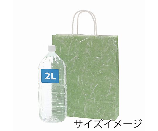 HEIKO 紙袋 25チャームバッグ 25CB MS1 雲竜緑 50枚 鮮やかな緑色の紙袋が横向きに並んでいる様子