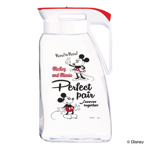 ピッチャー 冷水筒 3L ミッキーマウス ミッキー＆ミニー 耐熱 横置き ワンプッシュ 麦茶ポット画像