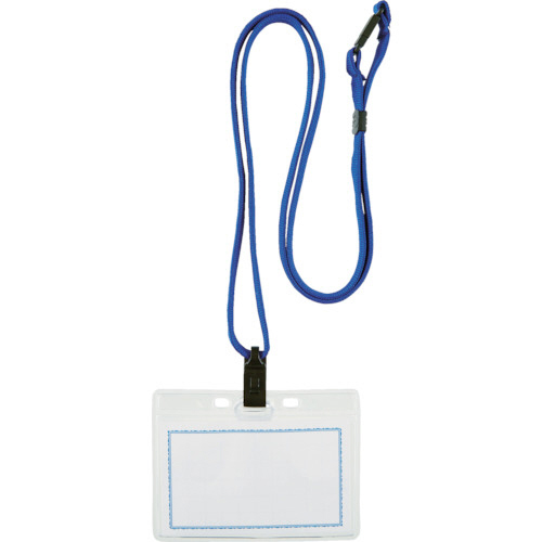 ｽﾄﾗｯﾌﾟ付ﾎｲｯｽﾙ名札 ｿﾌﾄ 青 1枚画像