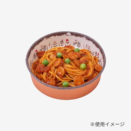テイクアウト容器 紙コップ150φ山 BR/OR 東洋アルミエコープロダクツ 全体が見える状態の紙コップが複数並べられた様子