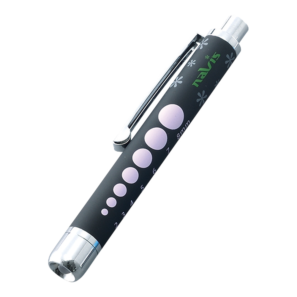 ラバー調ソフトLEDペンライト(ショート)　ブラック×ピンク画像