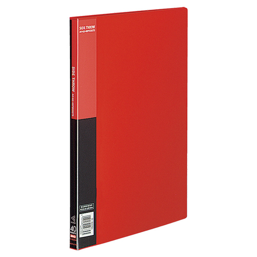 ｸﾘﾔｰﾌﾞｯｸ(ﾍﾞｰｼｯｸ)固定式･ｻｲﾄﾞｽﾛｰ A4ﾀﾃ 40ﾎﾟｹｯﾄ 背幅17mm 赤 1ｾｯﾄ(10冊)画像