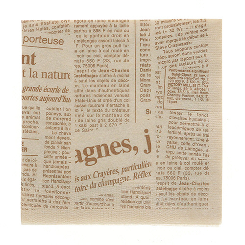 紙ﾅﾌﾟｷﾝ 2ﾌﾟﾗｲ 四つ折 ﾆｭｰｽﾚﾀｰ 未晒 1ｾｯﾄ(5000枚:50枚×100ﾊﾟｯｸ)画像