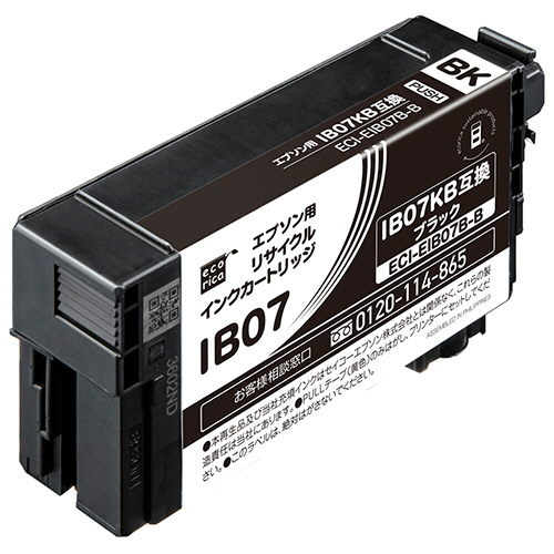 ﾘｻｲｸﾙｲﾝｸｶｰﾄﾘｯｼﾞ ﾌﾞﾗｯｸ(顔料) [ｴﾌﾟｿﾝ:IB07KB/ﾏｳｽ互換] 1個画像