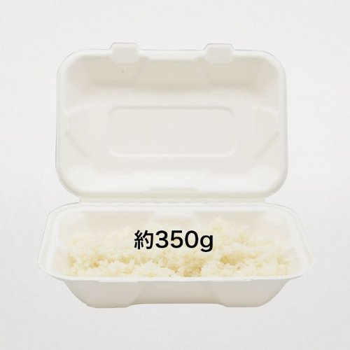 弁当容器 新ABランチ220-150 パックスタイル パッケージが斜めから見える状態で、透明なフタ付き。