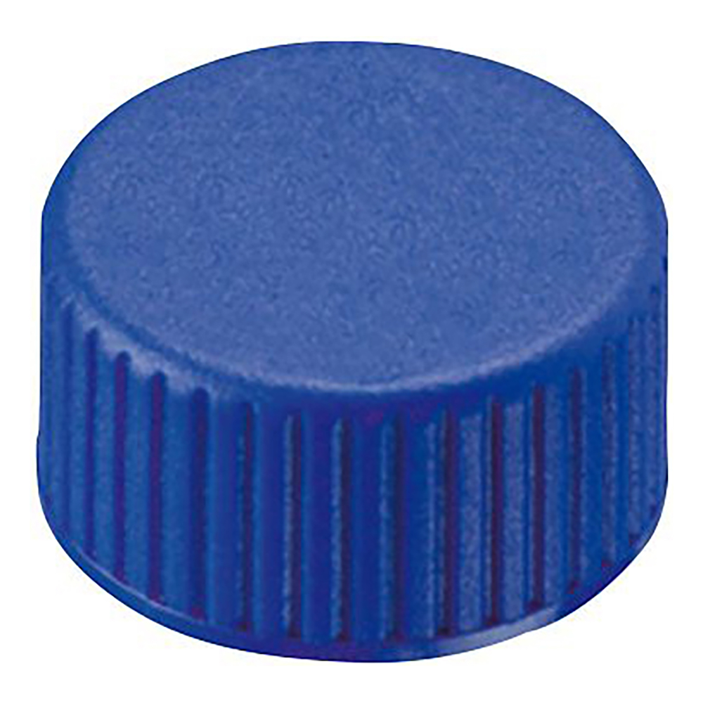オートサンプラー用バイアルキャップ（キャップ規格9-425用） 穴無し青スクリューキャップ+セプタム（PTFE/ゴム） 100個入画像
