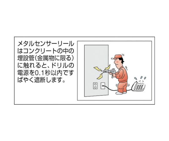 メタルセンサー（金属感知機能付）リール　単相100V接地付　30m リールの側面が鮮明に映し出され、金属の質感と接続端子が見える状態