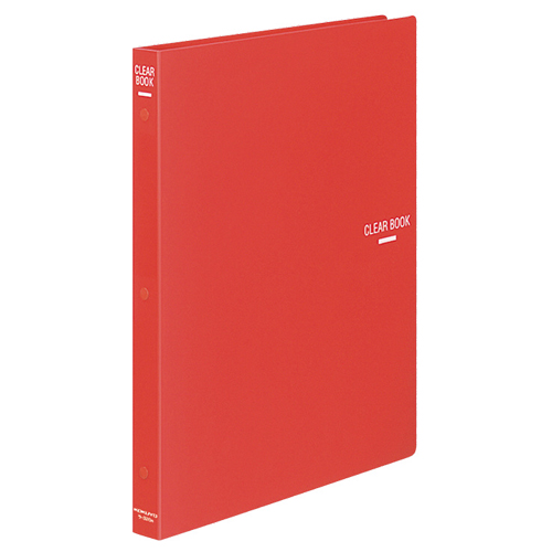 ｸﾘﾔｰﾌﾞｯｸ(替紙式) A4ﾀﾃ 30穴 18ﾎﾟｹｯﾄ付属 背幅27mm 赤 1冊画像