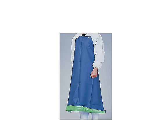 機能性エプロン　ガードロン　塩ビ抗菌　ひもS　ネイビー/グリーン画像