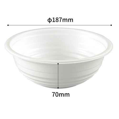 どんぶり容器 YS丼 D-3 白 パックスタイル 白いどんぶり容器が横から見える状態で、パックスタイルのデザインが強調されている。