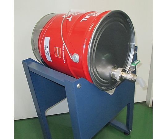 φ40mm ペール缶・一斗缶コック(ドラム缶兼用/黄) 上部から見たドラム缶のコック部分、鮮やかな黄色が目を引く状態