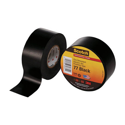 ｽｺｯﾁ 耐炎･耐ｱｰｸﾃｰﾌﾟ77 38mm×6m 黒 1巻画像