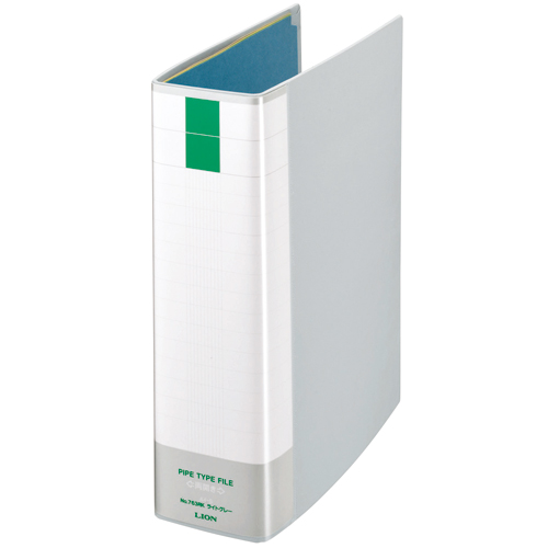 ﾊﾟｲﾌﾟ式ﾌｧｲﾙ 環境 両開 A4ﾀﾃ 600枚収容 60mm綴 背81mm 薄灰 1冊画像