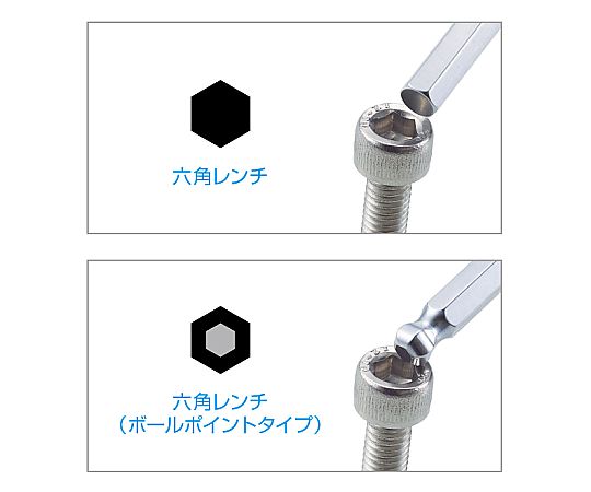 ボールポイントレンチセット 多様なサイズが揃ったレンチが整然と配置されている様子