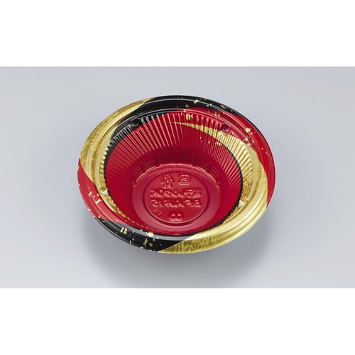 シーピー化成 どんぶり容器 BF丸丼15 月丸赤 本体画像