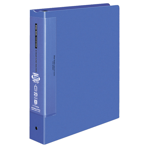 ｸﾘﾔｰﾌﾞｯｸ(ｳｪｰﾌﾞｶｯﾄﾎﾟｹｯﾄ･替紙式)A4ﾀﾃ30穴 25ﾎﾟｹｯﾄ 背幅63mm 青 1ｾｯﾄ(6冊)画像