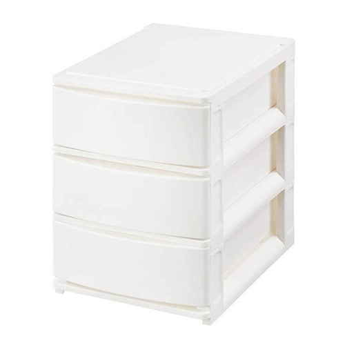 収納ケース 引き出し 幅19.5×奥行26.5×高さ26.5cm A5 浅3段 ホワイト画像