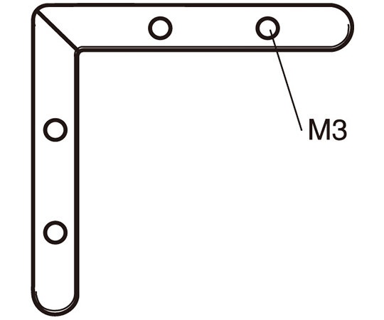 アルミ額用鉄コーナー金具2t×45×6.7 M3×4 400個入