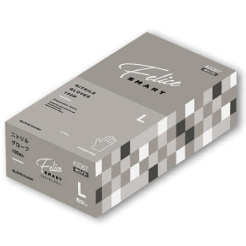 ﾆﾄﾘﾙｸﾞﾛｰﾌﾞ ﾌｪﾘｰﾁｪ ｽﾏｰﾄ 粉なし ﾎﾜｲﾄ L 1箱(100枚)画像