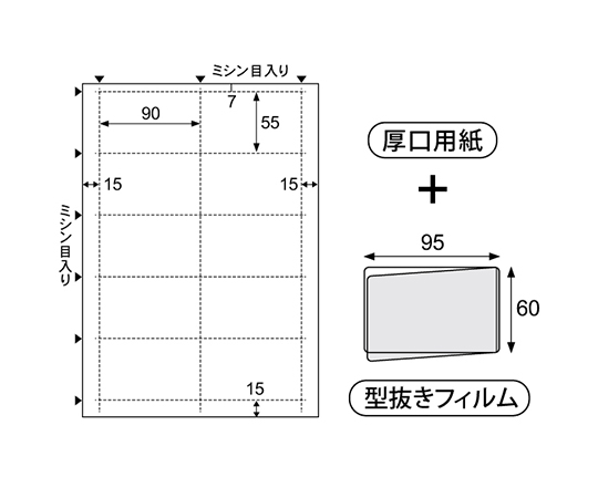 CPリーフ ラミPOP 名刺カード 1パック（30セット入） 透明な包装に収められた名刺カードが整然と並んでいる様子
