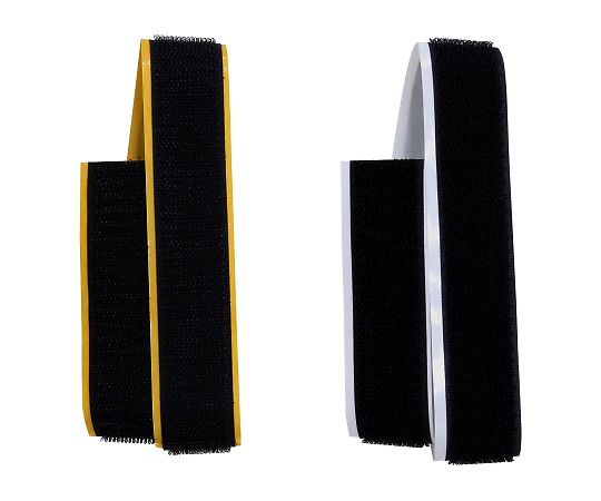 強力面ファスナー バリバリテープ 粘着付 25×500mm 黒 1セット（2組入）画像