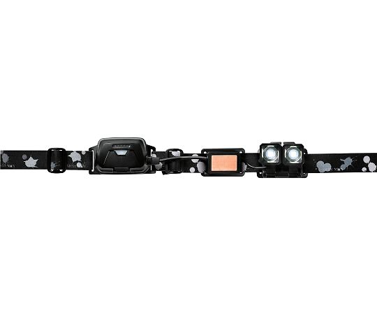 EARTH　MAN 充電式LEDヘッドライト軽量ツイン 本体が正面を向き、ヘッドライトの明るいLED部分が強調された状態
