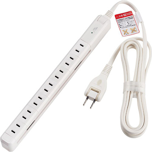 耐雷 ｽﾘﾑ回転ﾀｯﾌﾟ 7個口 2m ﾎﾜｲﾄ 1個画像