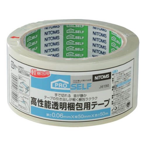 ニトムズ 高性能透明梱包テープ 50mm×50m J6190画像