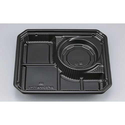 シーピー化成 弁当容器 BFランチ内77-1 黒 本体画像
