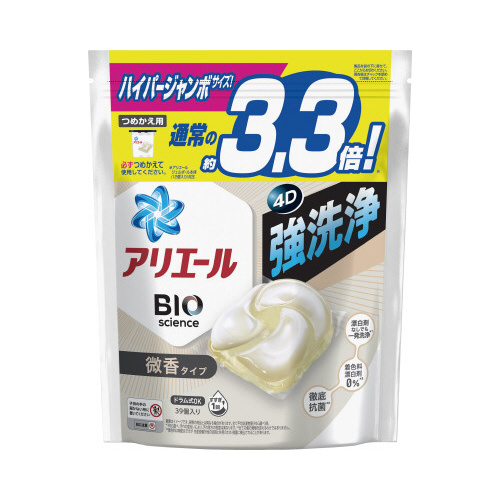 アリエールジェルボール４Ｄ微香　詰替ＨＪ　３９個