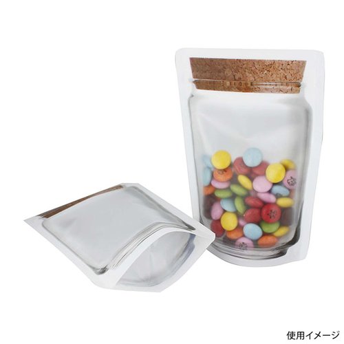 保存袋 ジッパー付きスタンドバッグS 4枚入 アートナップ 透明なパッケージに入ったスタンドバッグが横向きに並んでいる様子