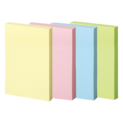 強粘着ふせん 75×50mm ﾊﾟｽﾃﾙｶﾗｰ･4色 1ﾊﾟｯｸ(10冊)画像