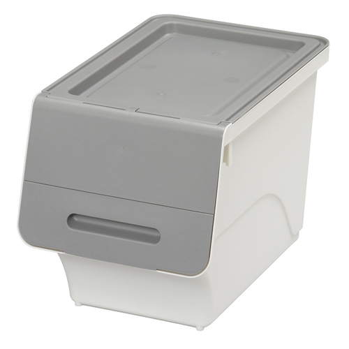 収納ボックス 前開き フロック 30 スリム 深型 幅29×奥行46×高さ31cm 4段階ストッパー グレー画像