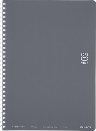 ソフトリングノート（ドット入り罫線）セミＢ５灰×５画像