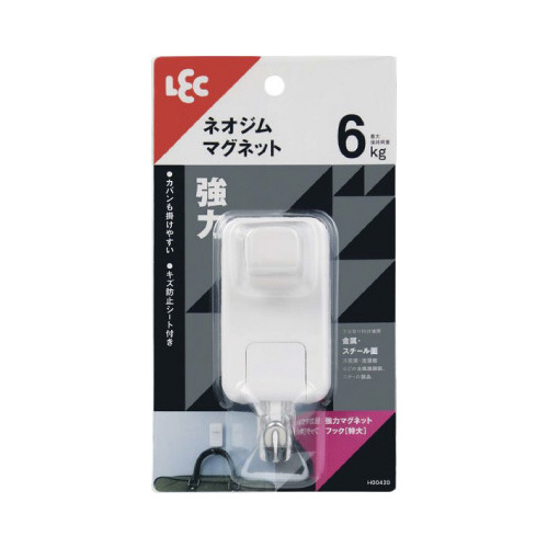 強力マグネットフック（特大）耐荷重６ｋｇ　ホワイト画像