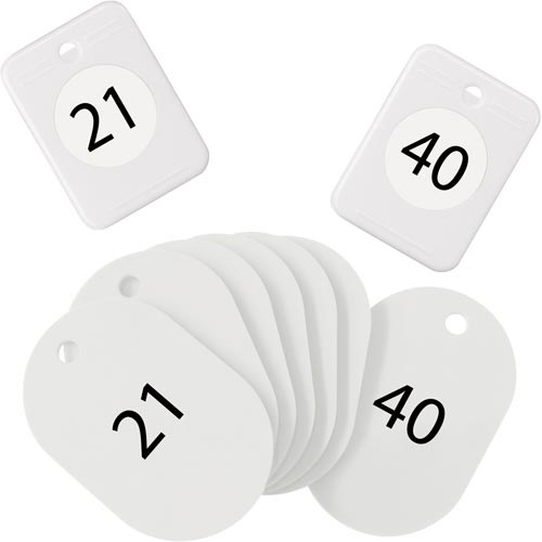 クロークチケット　２１－４０番　白画像